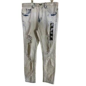 NWT Empyre Verge 30 Skinny Jeans White Wash Distressed Skater Streetwear